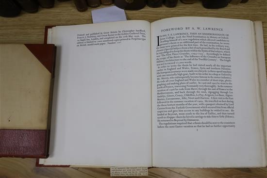 Golden Cockerel Press - Lawrence, Thomas Edward - Crusader Castles, one of 1000, 2 vols, original half